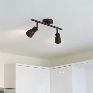 Forlight Proyector Ip20 Safran Double Gu10 8W Marrón 1099Lm