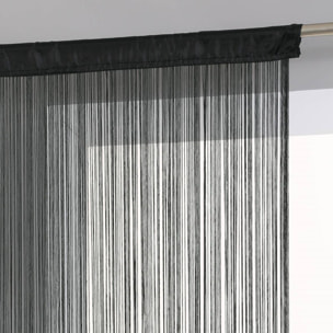 Cortina de Hilos 90x200cm en color Negro Ligera y Moderna