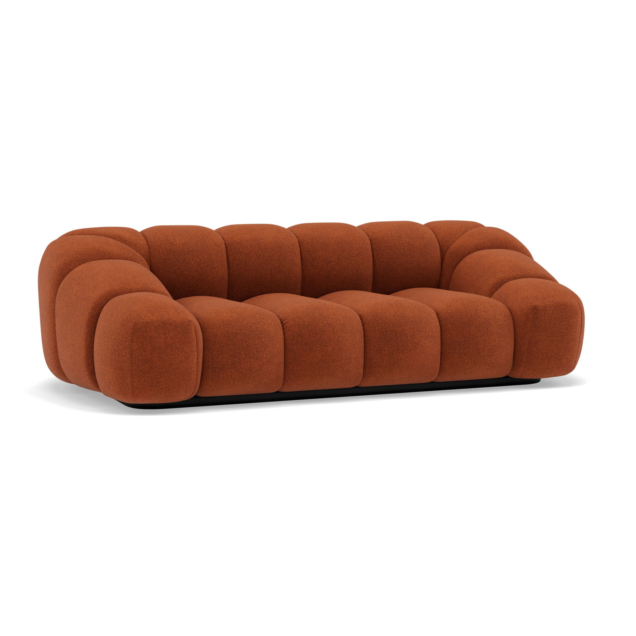 Ava - canapé 3 places bubble en velours texturé - Terracotta