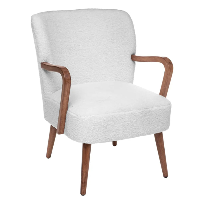 Fauteuil "Chiara" bouclette blanc