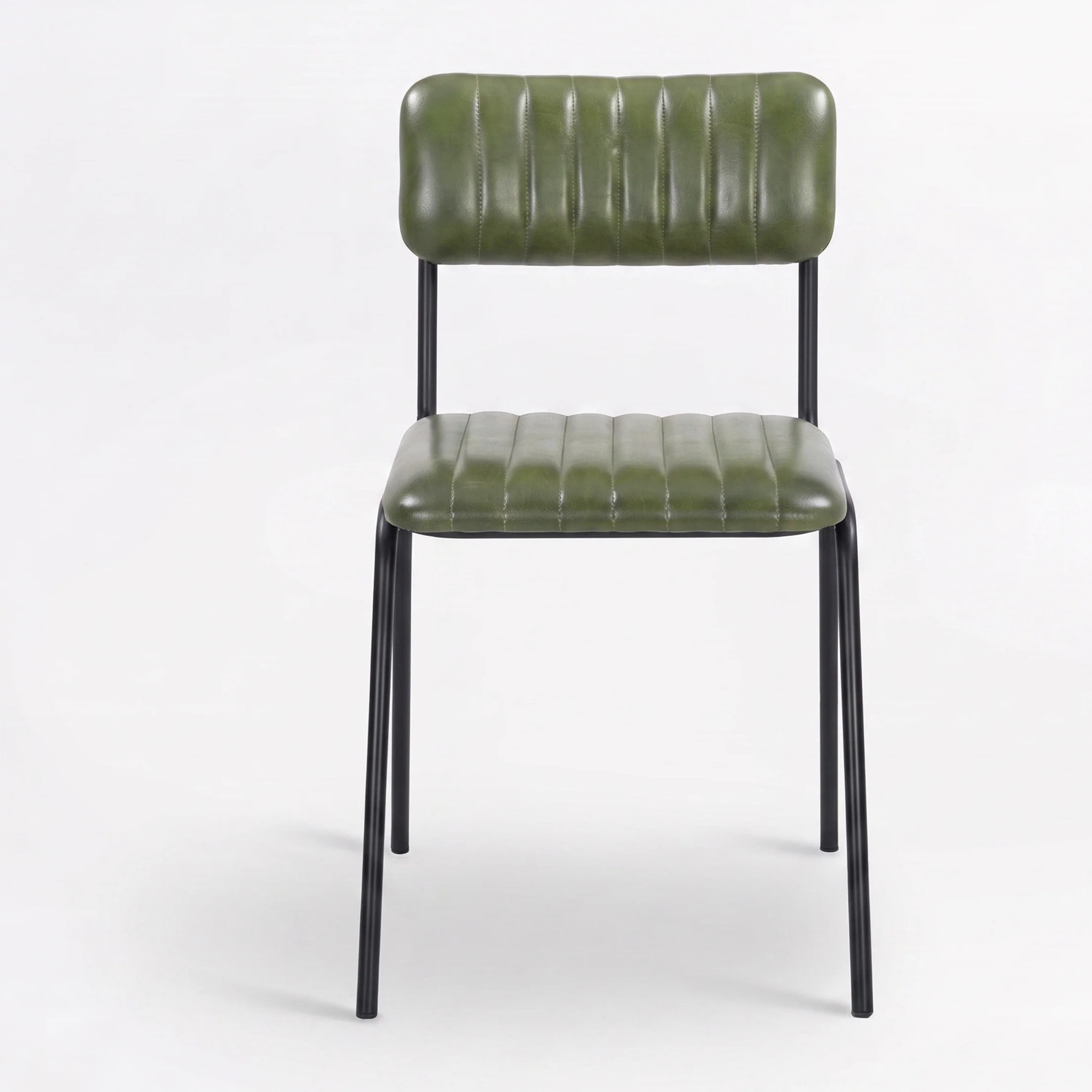 Lot de 2 chaises en cuir de buffle vert - Arsène