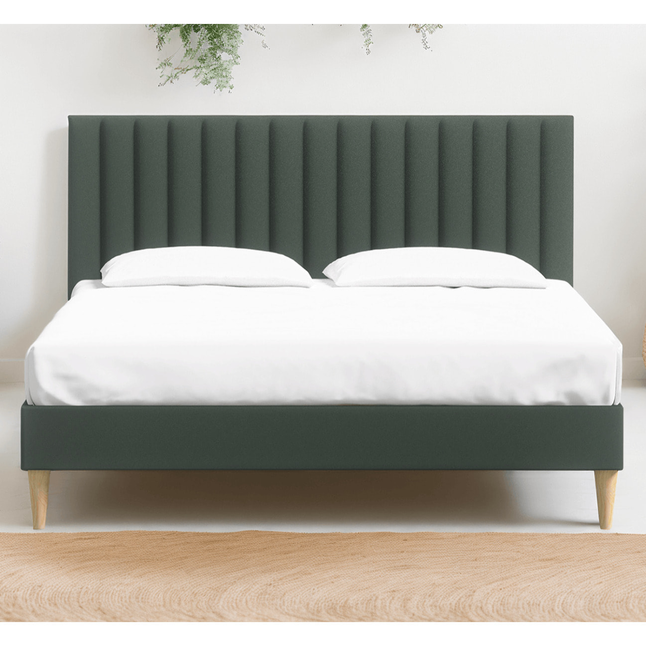 Pack lit en velours + Matelas mémoire de forme - ELIOT & MEMO HR