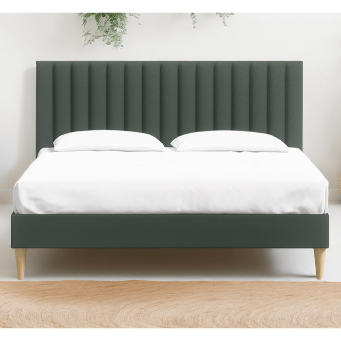 Pack lit en velours + Matelas mémoire de forme - ELIOT & MEMO HR