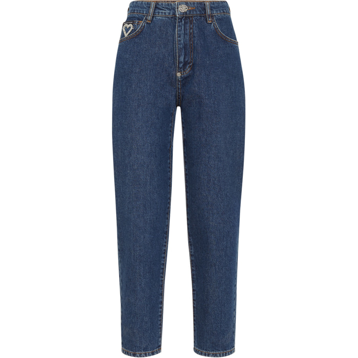 PHILIPP PLEIN Vaqueros Mom Fit HEART