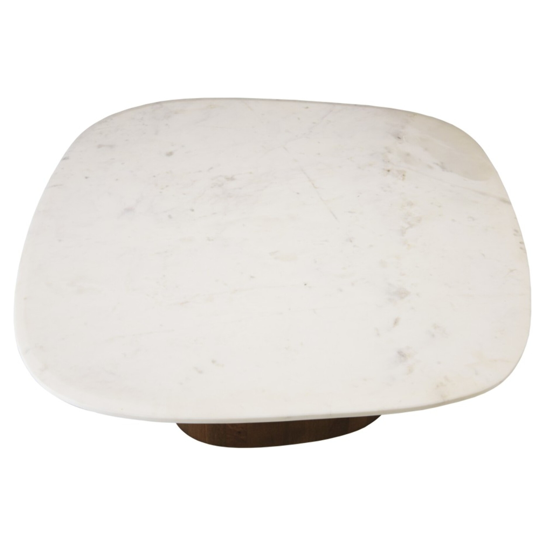 JAMES - Table basse 80x75cm plateau marbre blanc de Banswara