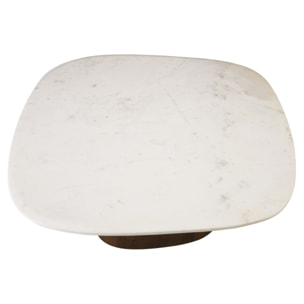 JAMES - Table basse 80x75cm plateau marbre blanc de Banswara