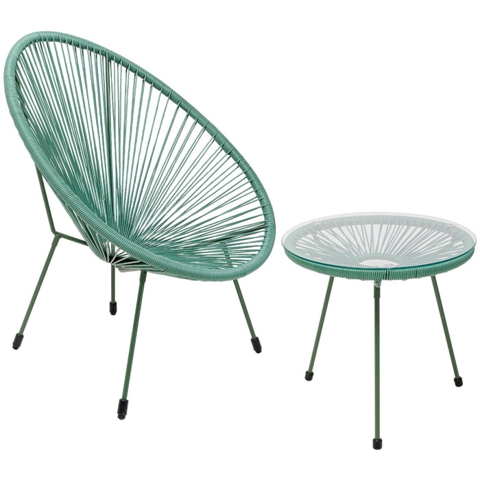 Salon de jardin Acapulco Mono vert Kare Design