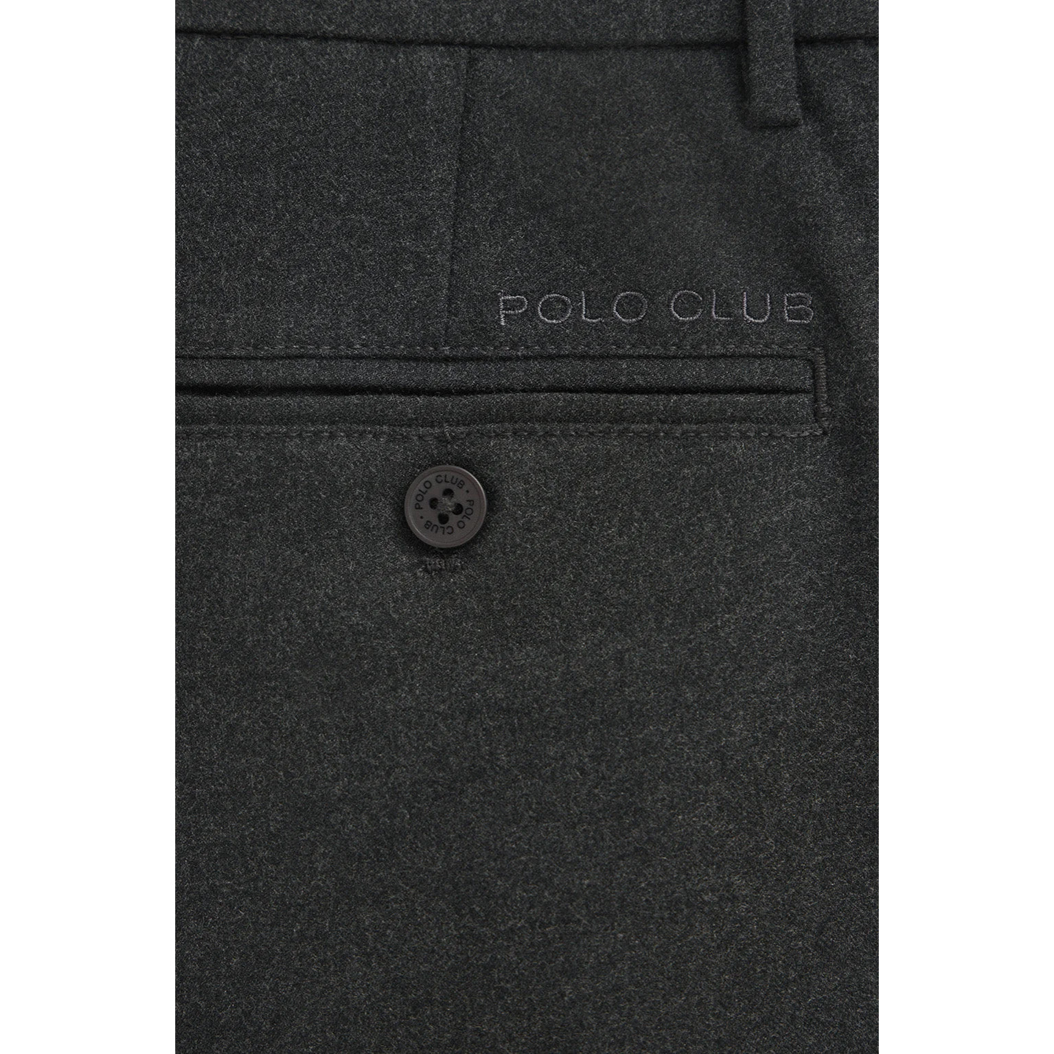 Pantalón chino gris oscuro para hombre de corte regular con detalles Polo Club