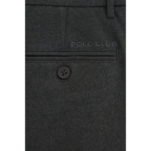 Pantalón chino gris oscuro para hombre de corte regular con detalles Polo Club
