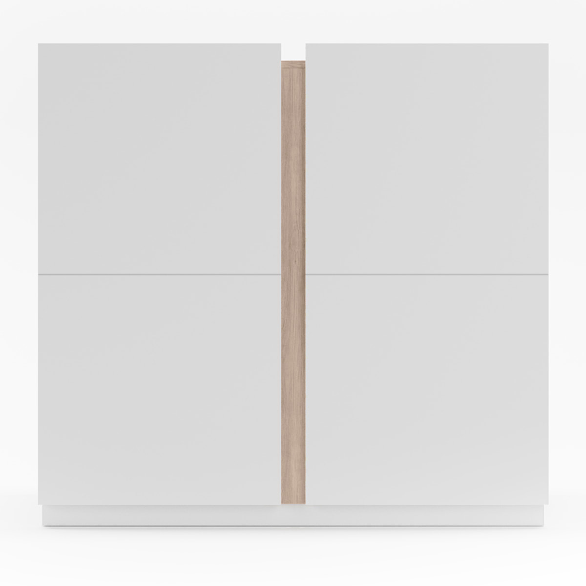 Zapatero Odda melamina blanco detalle roble claro 90x95x35 cm