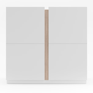 Zapatero Odda melamina blanco detalle roble claro 90x95x35 cm