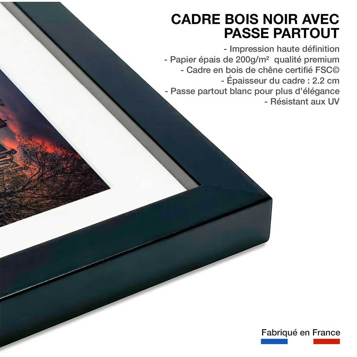 Affiche deco Amsterdam Canaux et ponts Affiche sous cadre noir