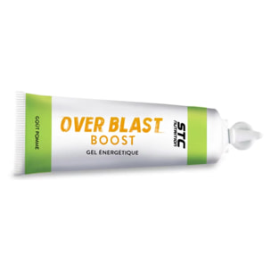 STC NUTRITION - Over Blast® Boost - Gel énergétique enrichi en complexe dynamisant - Norme anti-dopage- Goût citron - 10 dosettes - Pomme - Texture gel