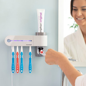 Sterilizzatore UV per Spazzolini da Denti con Supporto e Dispenser di Dentifricio Smiluv InnovaGoods