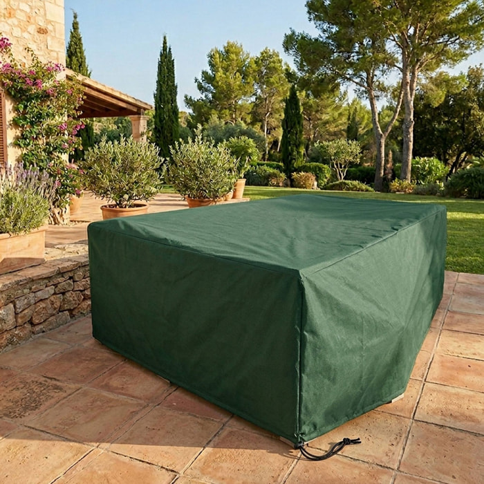 Funda para loungeset 300x200x80cm color verde oscuro, 100gsm, con cremallera