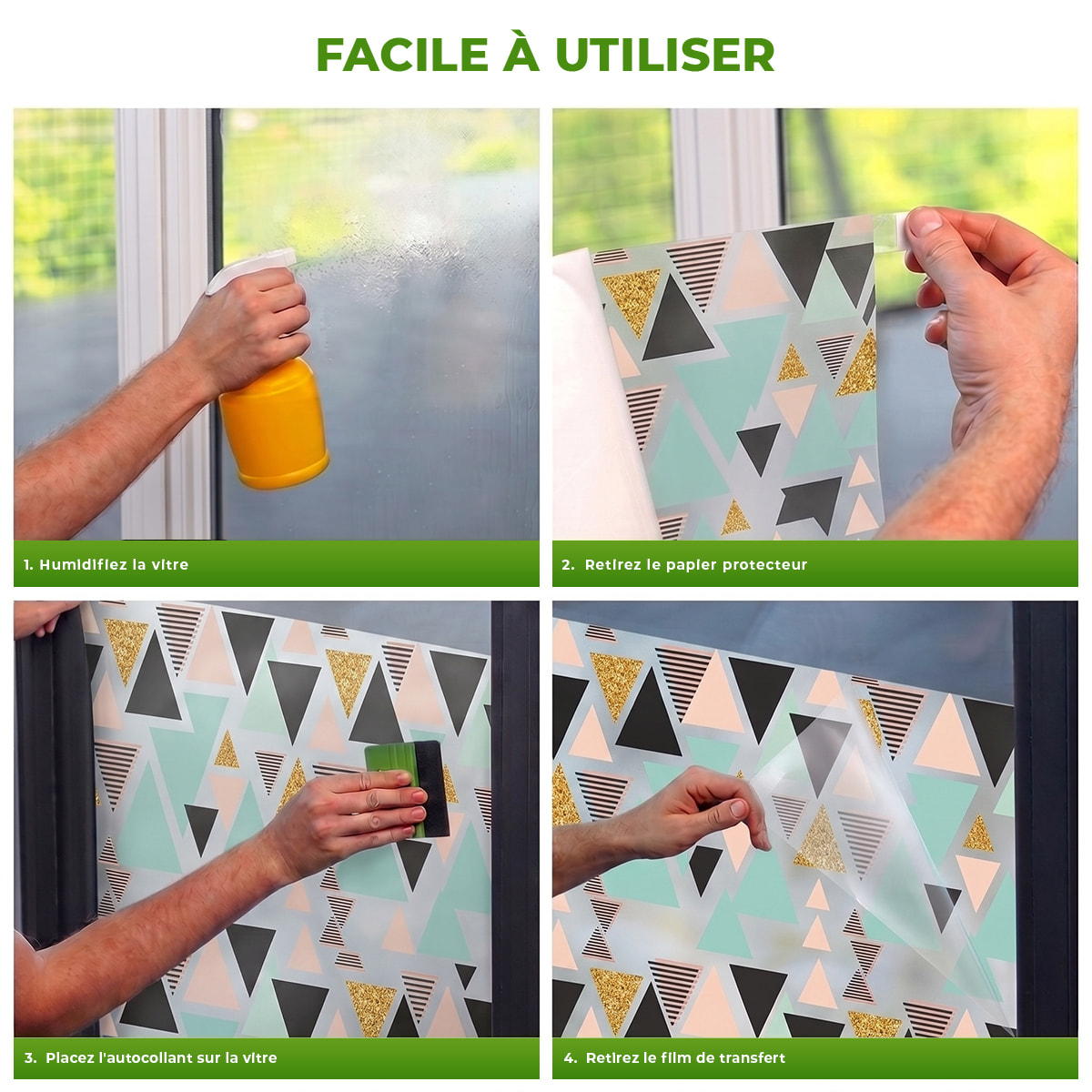 Adhésif Film Fenêtre Anti Regard Occultant - TRIANGLES SCANDINAVES