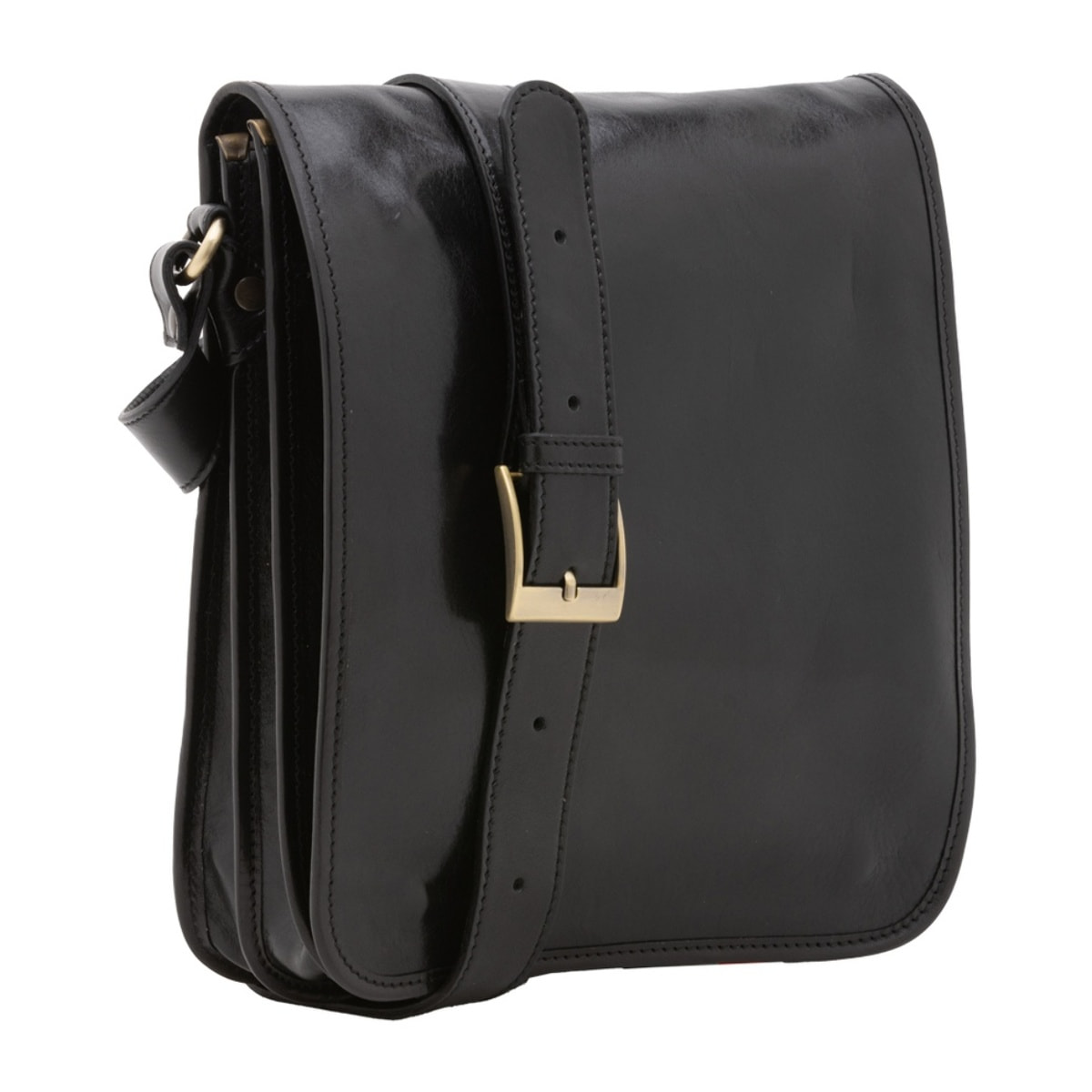 Borsa a tracolla uomo in vera pelle - Modello False - Made in Italy - 29.0 x 24.0 x 9.0 cm