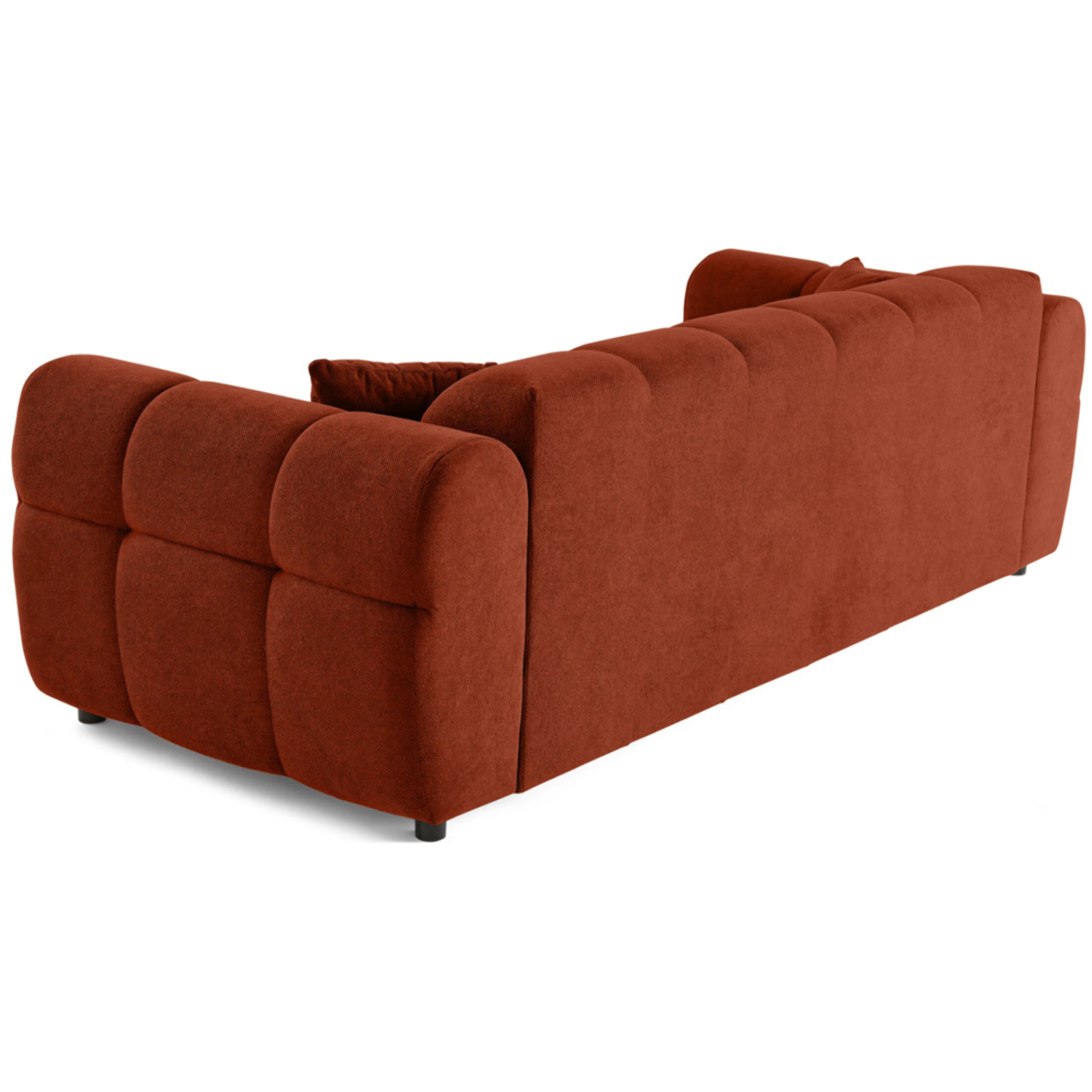 Ray - canapé droit 3 places en tissu texturé - Rouge