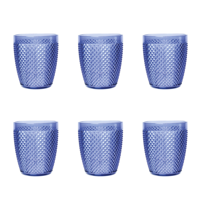 Set 6 Bicchieri Excelsa – Diamond, Plastica Blu 40 cl