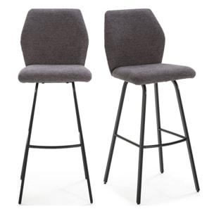 Lot de 2 tabourets de bar en tissu et simili - GARANCE