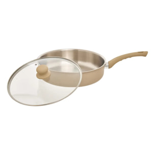 Sauteuse Solstice D28cm aluminium beige