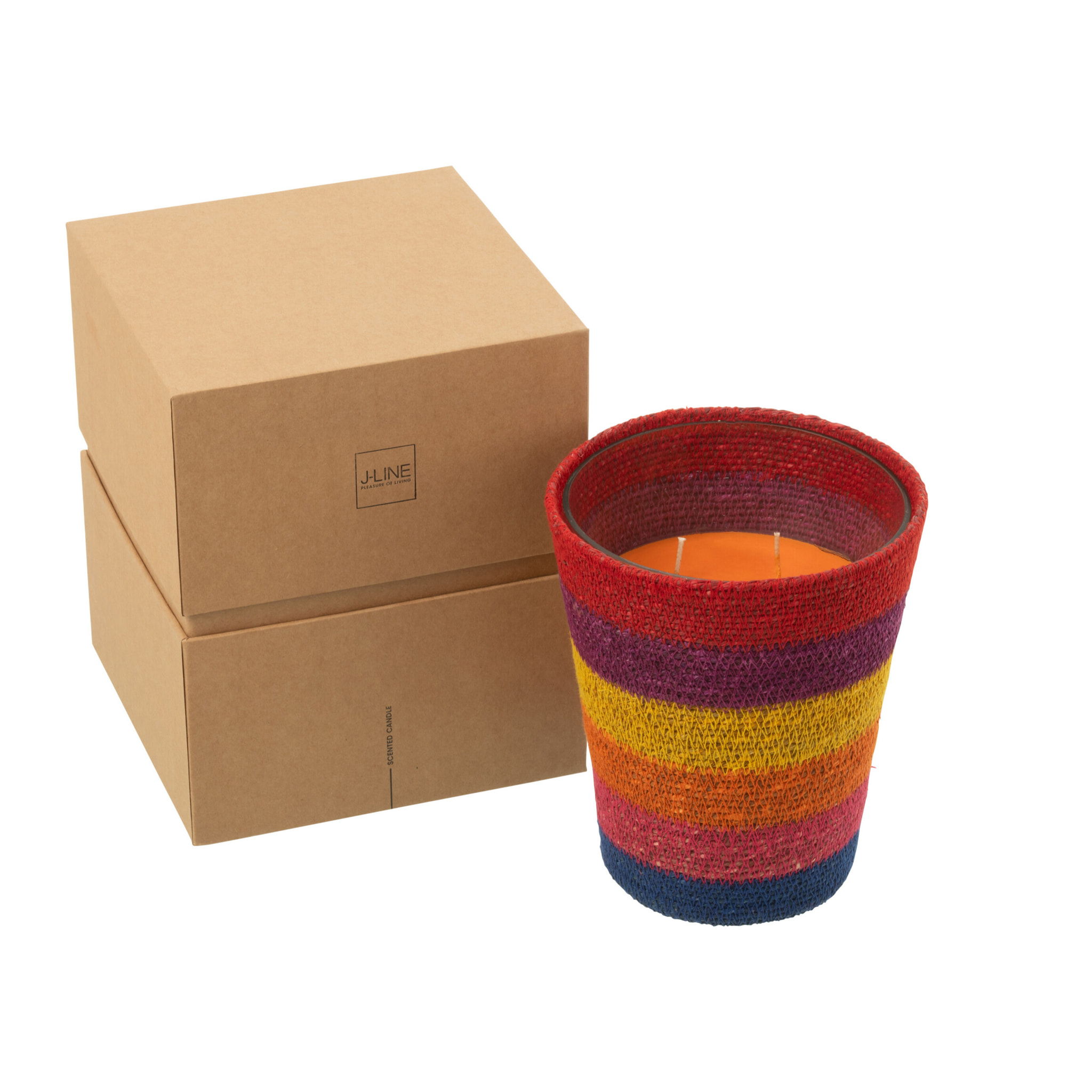 J-Line bougie parfumée Panier - Woody Aurora - beige/mix - large - 75H