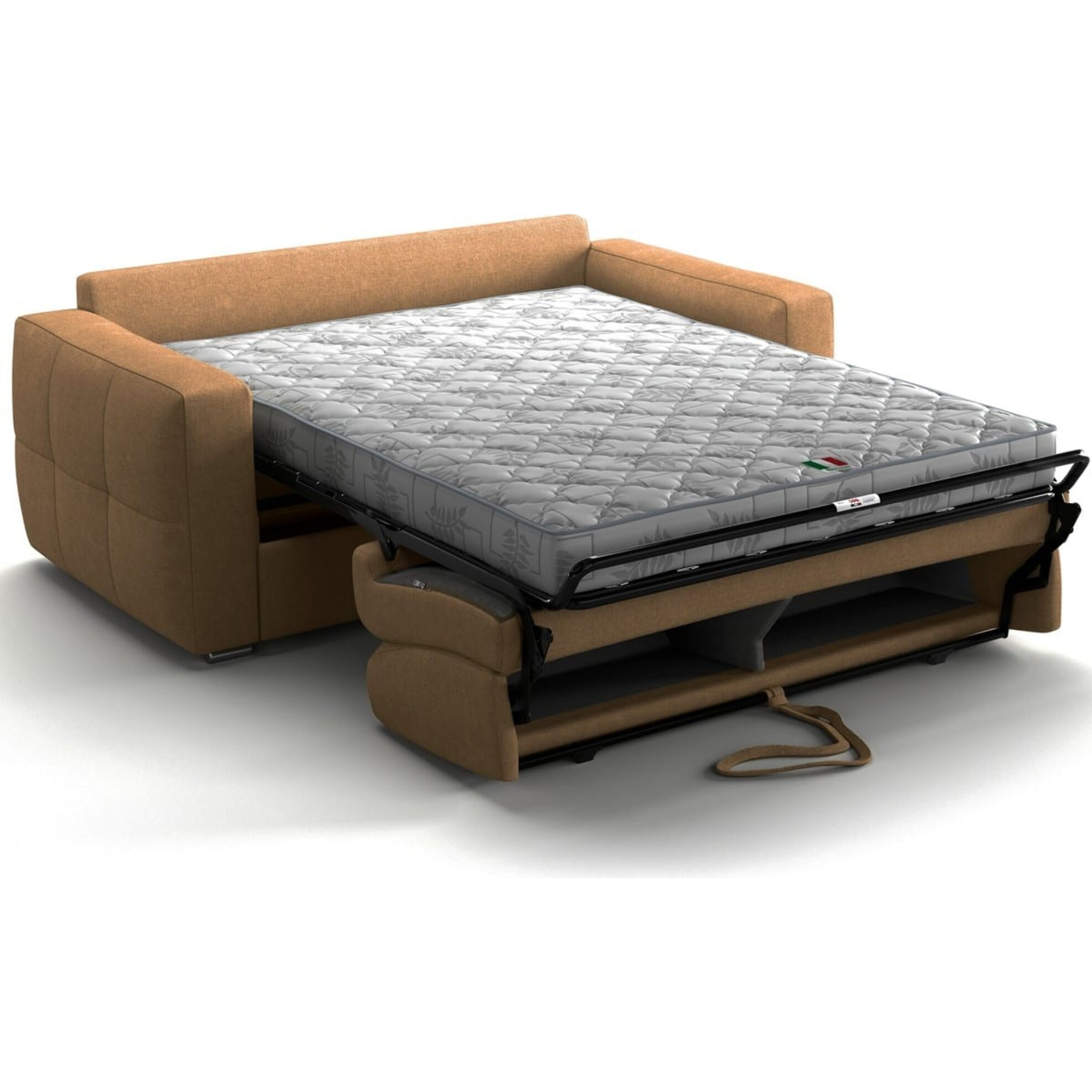 Canapé capitonné convertible 3 places en tissu chenille - ouverture express - CASSIAN