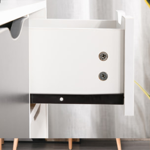 Aparador Moderno Aparador para Salón con 3 Puertas y Cajón Mueble Auxiliar para Salón Cocina Dormitorio 90x30x72 cm Blanco y Gris