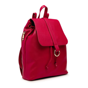 Borse Donna colore Rosso-in pelle Made in Italy 33x36x11cm