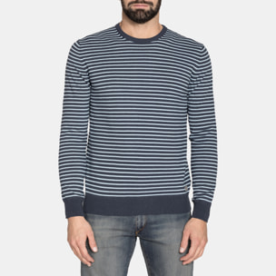 MAGLIA RIGATA GIROCOLLO IN COTONE