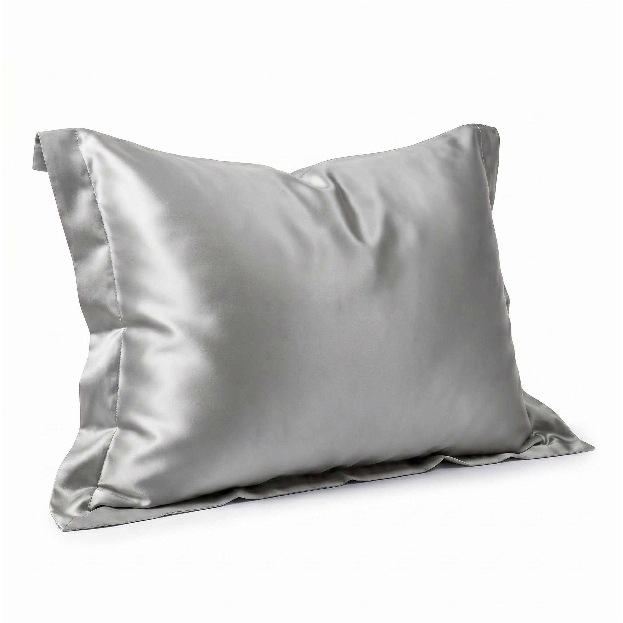 Coppia federe in seta 50x80 cm con zip e volani, fronte in seta morbida e lucente, retro in tencel traspirante, effetto anticrespo e delicata su pelle e capelli, eleganti e confortevoli, ideali per ogni stagione