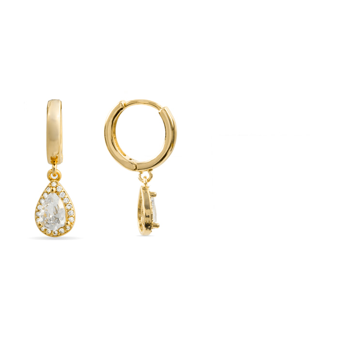 Pendientes de Circonita Brillante acabados en oro amarillo de 18k