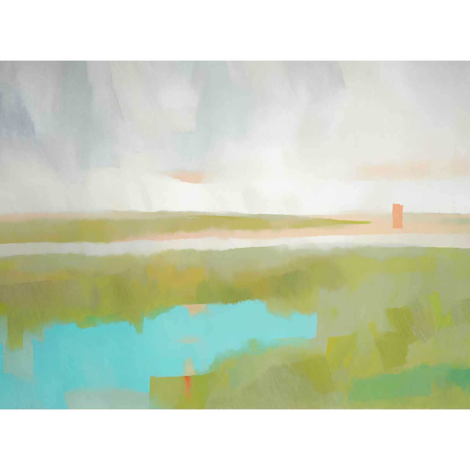 Papier peint Horizon absolu vert olive & turquoise Intissé