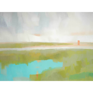 Papier peint Horizon absolu vert olive & turquoise Intissé