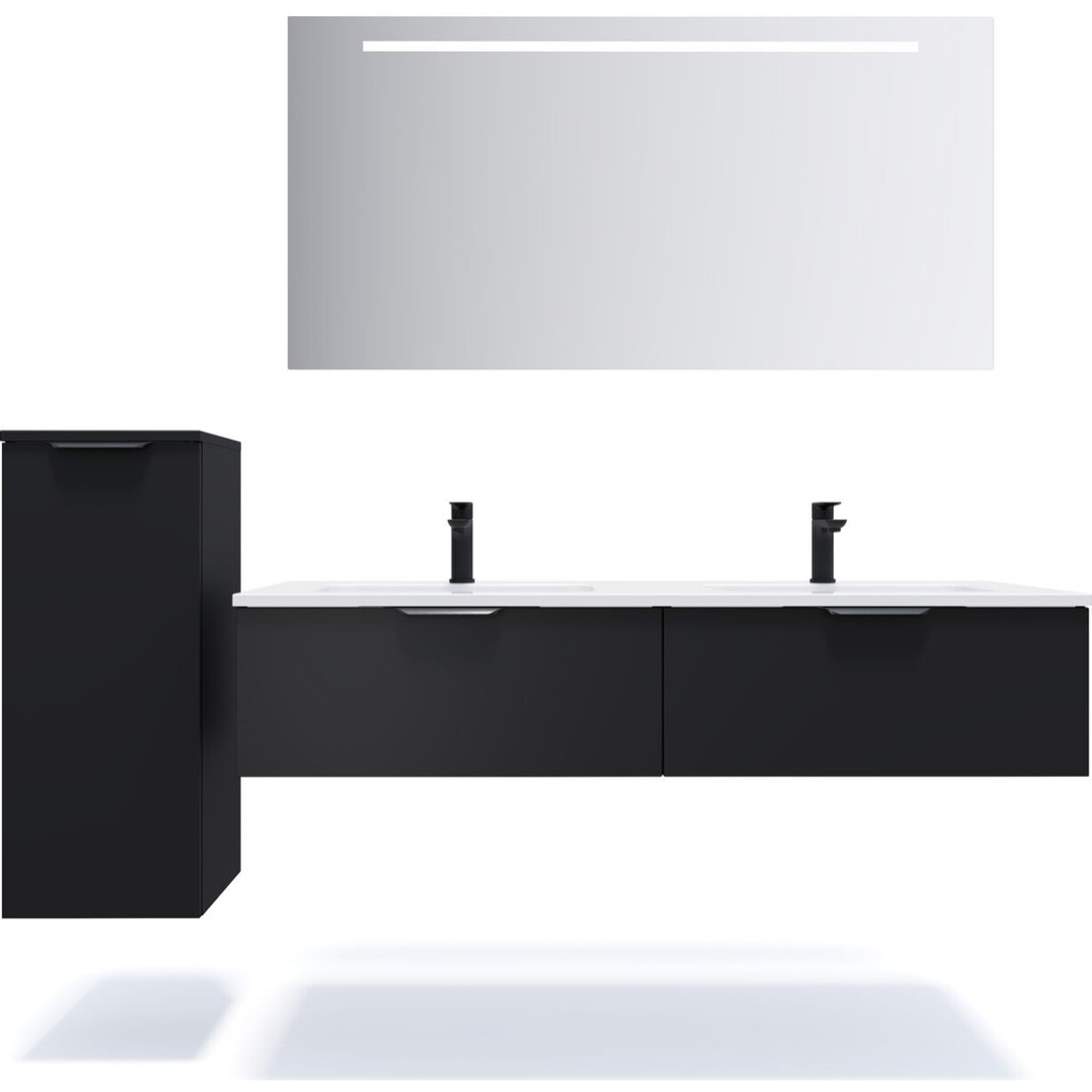 Ensemble double vasque 2 tiroirs + miroir - SOHO