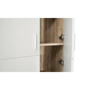 Armoire Mimosa 2 portes effet hêtre et blanc
