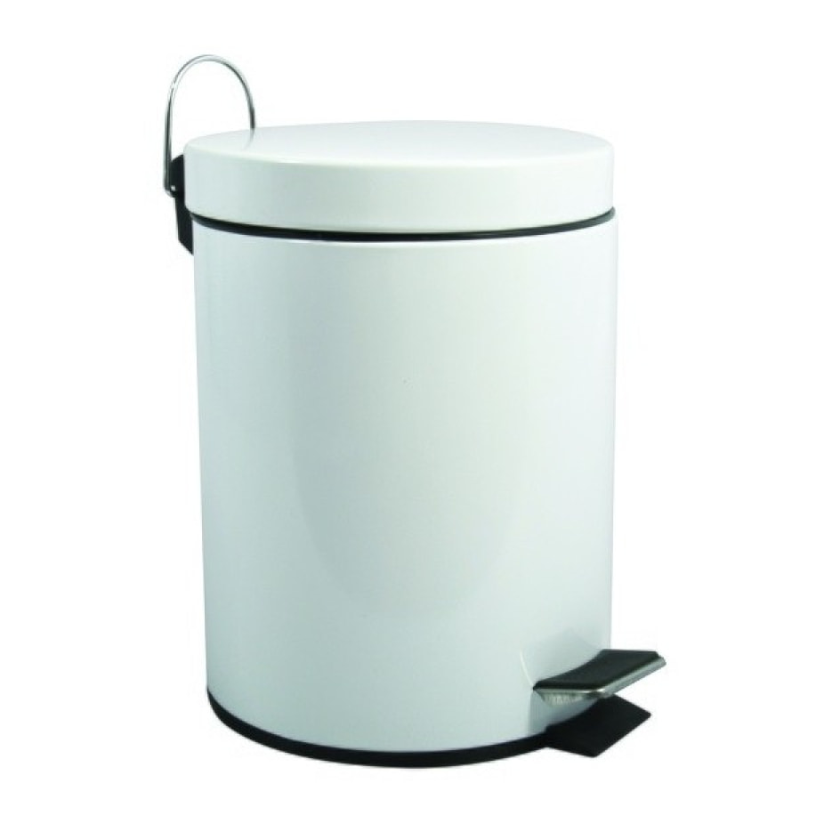 Poubelle à pédale Inox 5L Blanc MSV