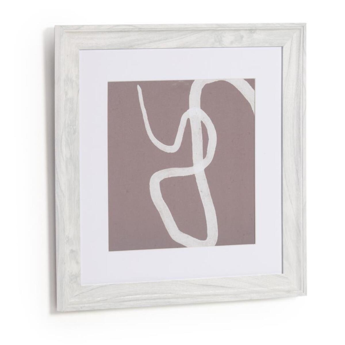 Kave Home - Quadro Llucia marrone e bianco 40 x 40 cm