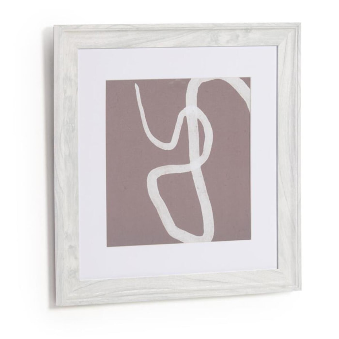 Kave Home - Quadro Llucia marrone e bianco 40 x 40 cm