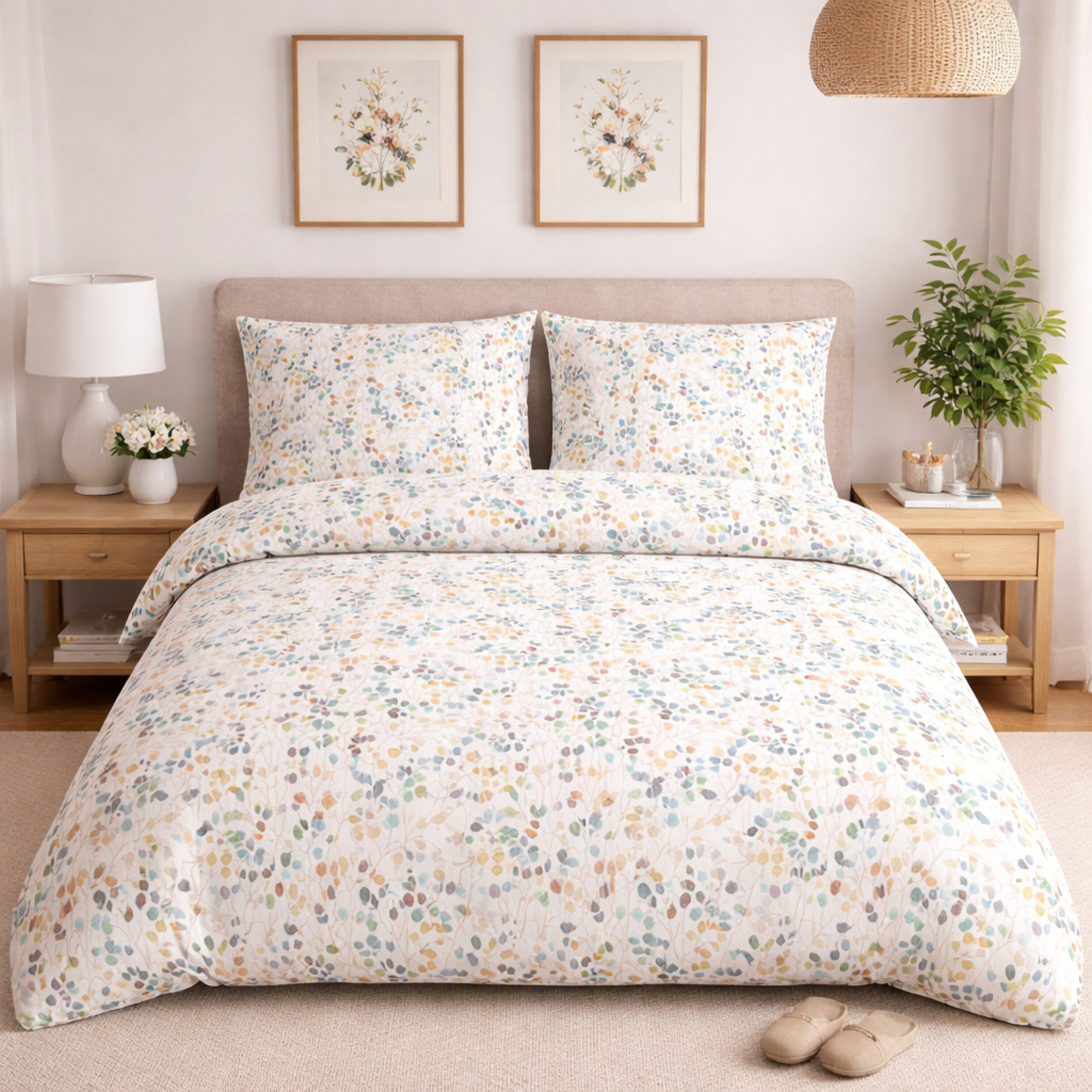 UNO CASA DESIGN Completo Letto Dec.Accesa_Matrimoniale_Arancio