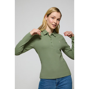 Polo Priyanka verde jade de cinco botones con bordado Rigby Go