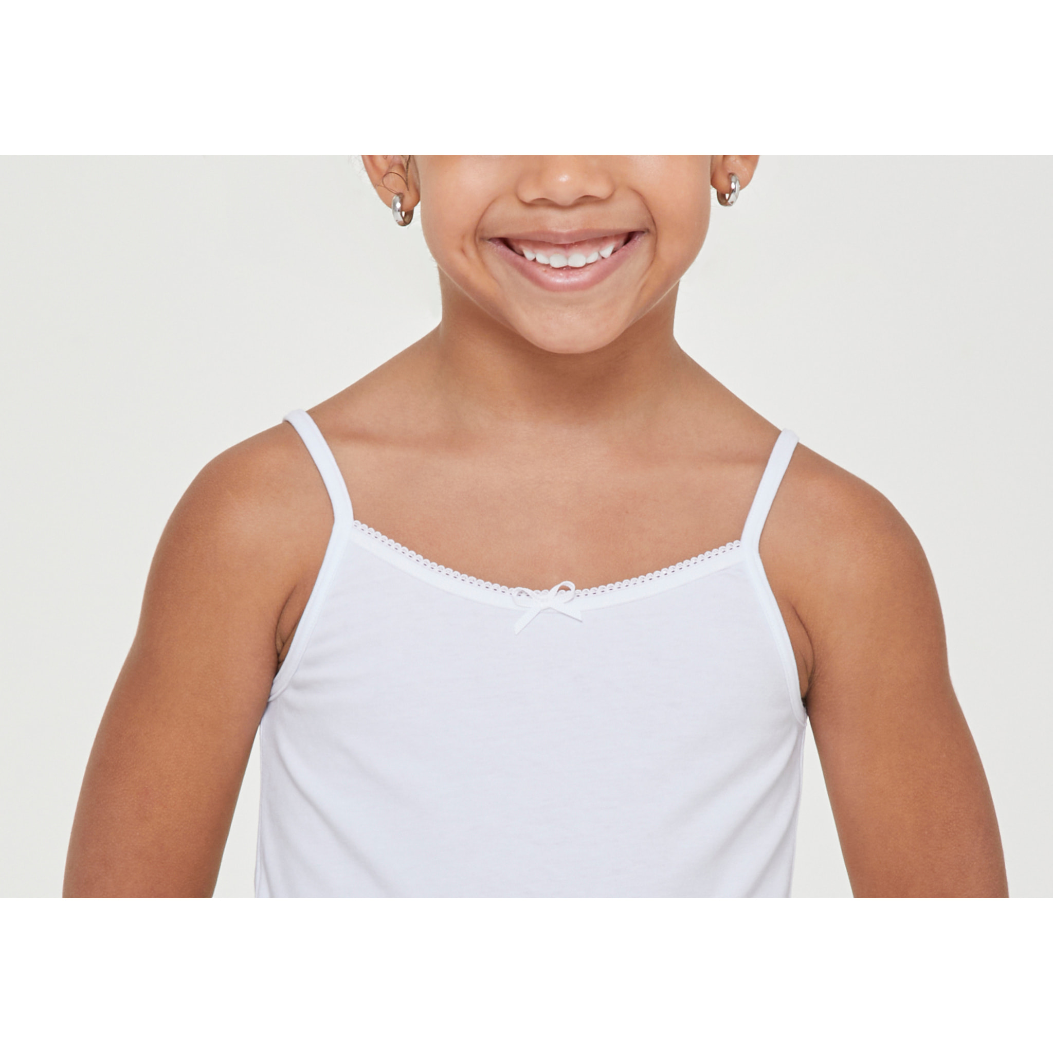 Canotta girocollo a spalla stretta bimba in cotone organico