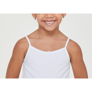 Canotta girocollo a spalla stretta bimba in cotone organico