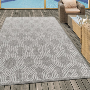 ARUBA - Tapis intérieur / extérieur à motif graphique gris