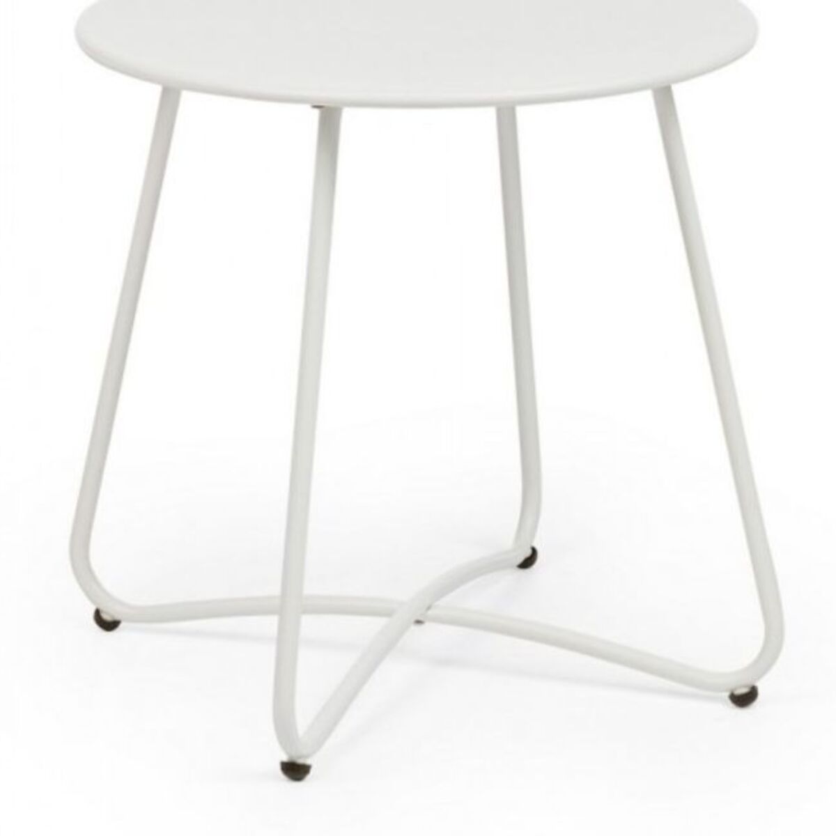 Tavolino rotondo AUSTIN in acciaio bianco