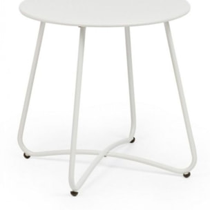 Tavolino rotondo AUSTIN in acciaio bianco