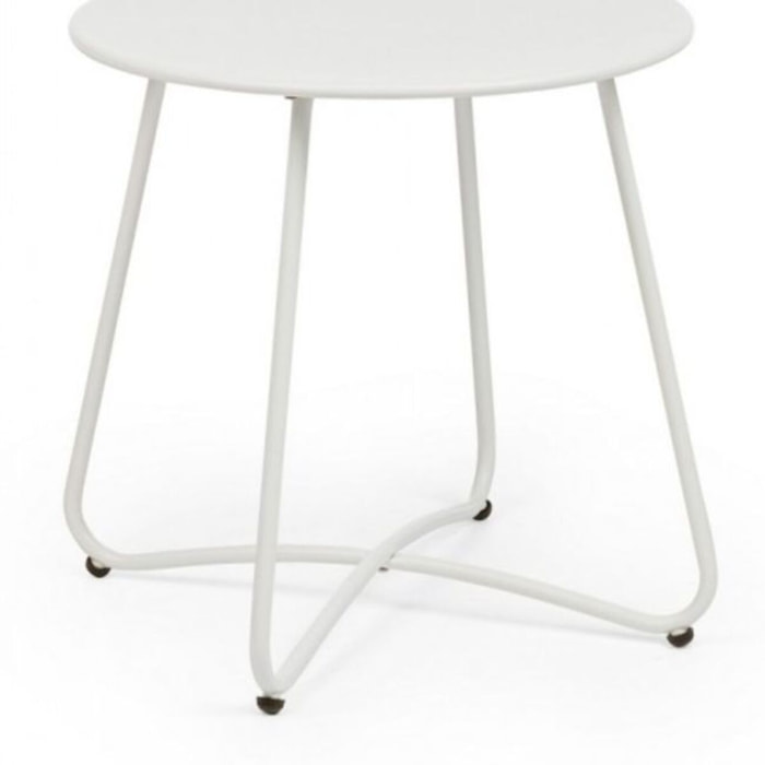 Tavolino rotondo AUSTIN in acciaio bianco