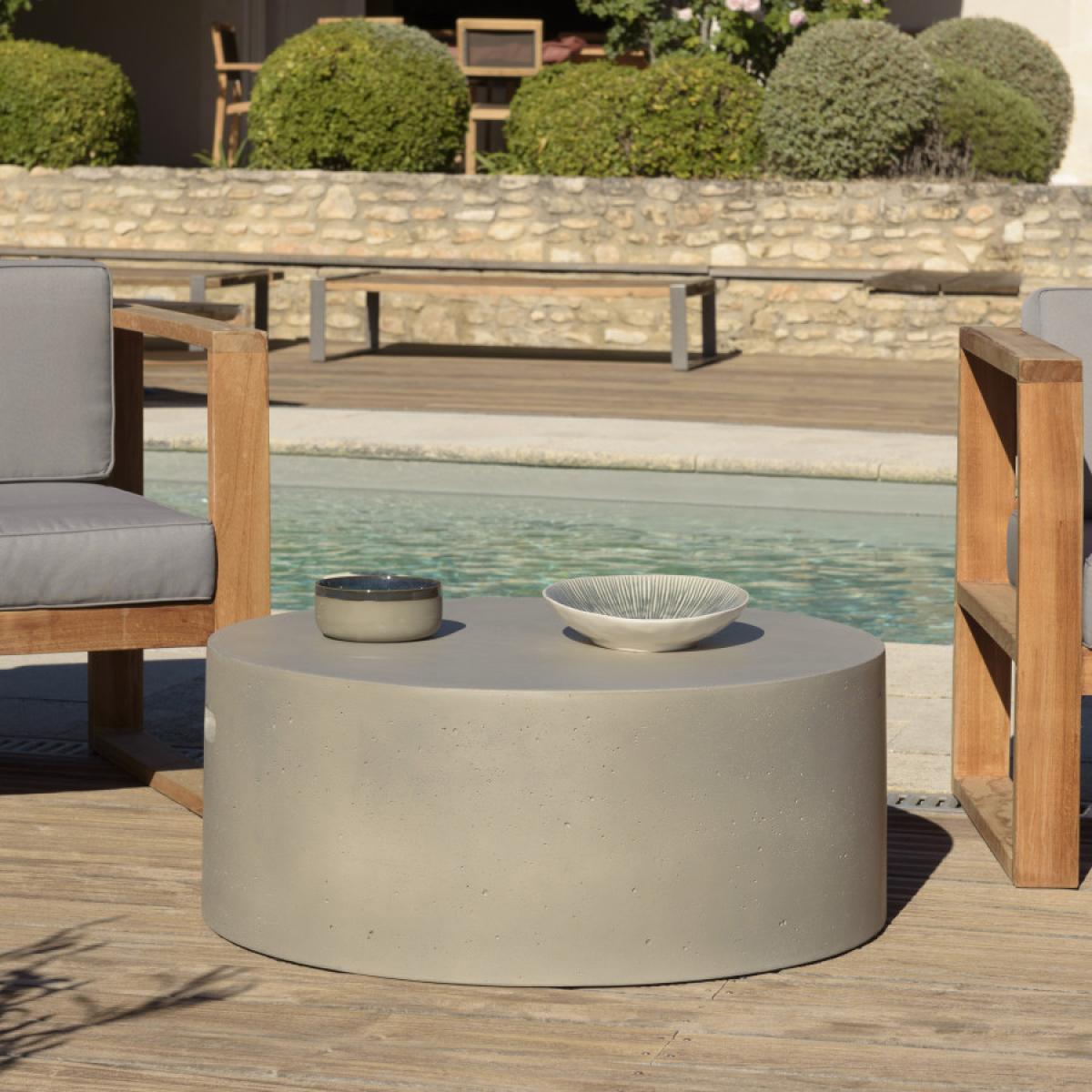 HANS - Table basse ronde 79x79cm béton
