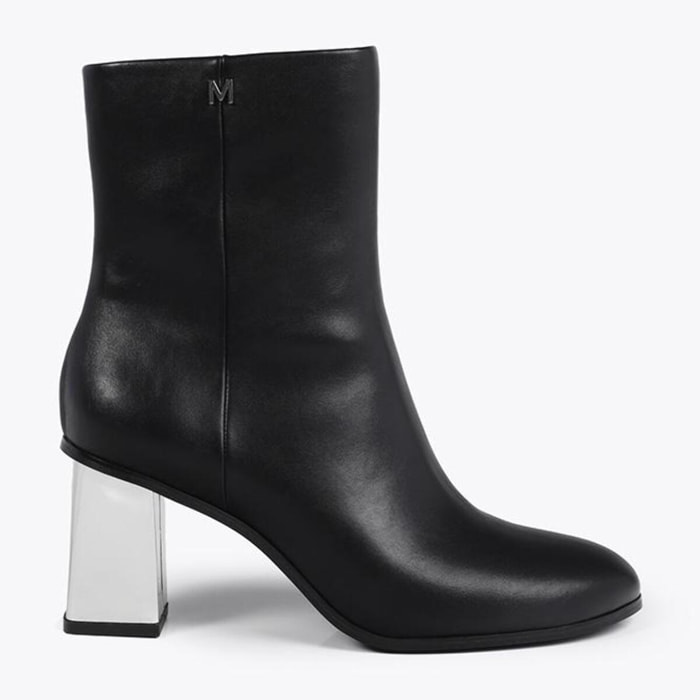 Stivaletto con Tacco Effetto Metallico