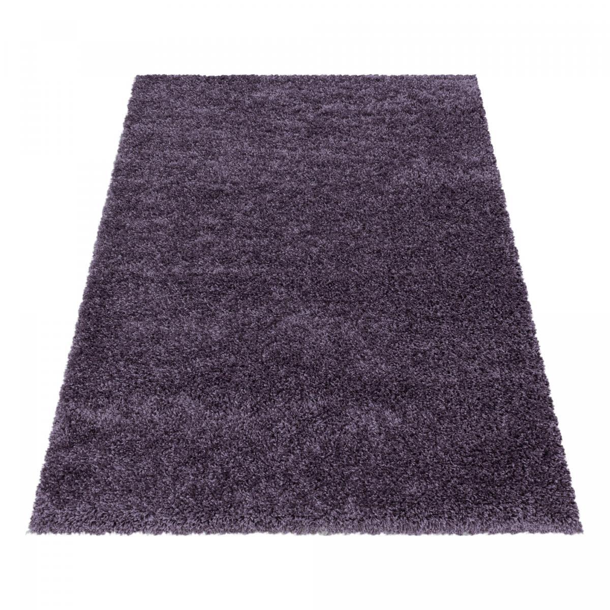Tapis poils longs shaggy tissé motif uni RIBI